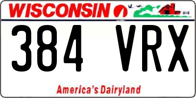 WI license plate 384VRX