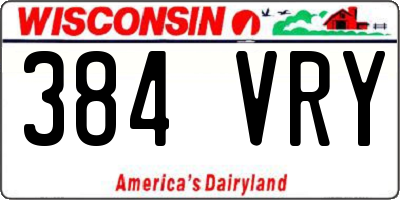 WI license plate 384VRY