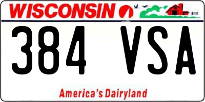 WI license plate 384VSA