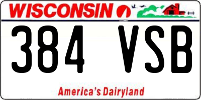 WI license plate 384VSB