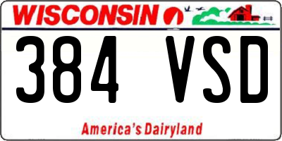 WI license plate 384VSD
