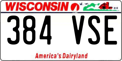 WI license plate 384VSE