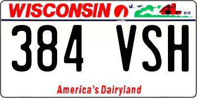 WI license plate 384VSH