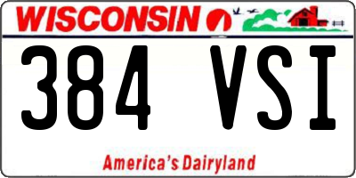 WI license plate 384VSI