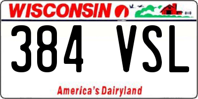 WI license plate 384VSL