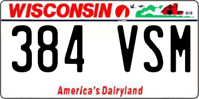 WI license plate 384VSM