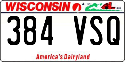 WI license plate 384VSQ