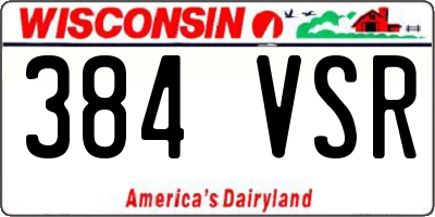 WI license plate 384VSR