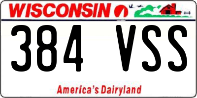 WI license plate 384VSS