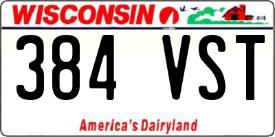 WI license plate 384VST