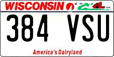 WI license plate 384VSU