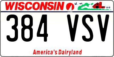 WI license plate 384VSV