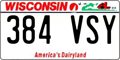 WI license plate 384VSY