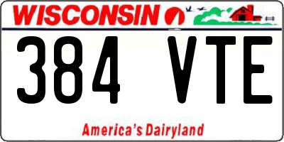WI license plate 384VTE
