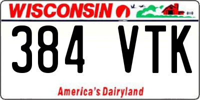 WI license plate 384VTK