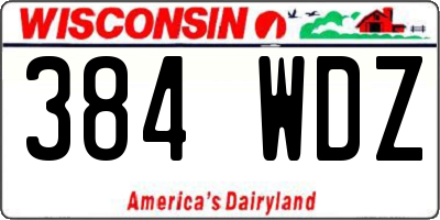 WI license plate 384WDZ