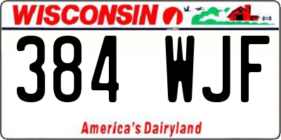 WI license plate 384WJF