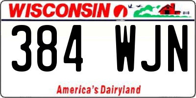 WI license plate 384WJN