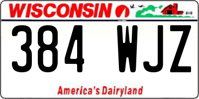 WI license plate 384WJZ