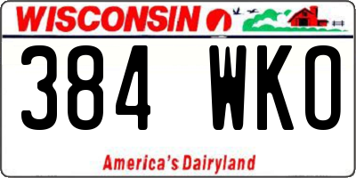 WI license plate 384WKO