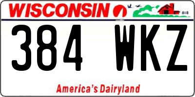 WI license plate 384WKZ