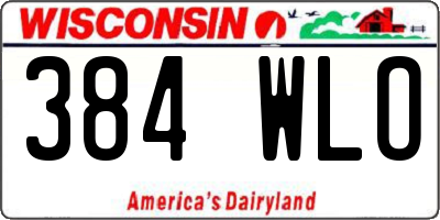 WI license plate 384WLO