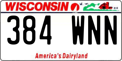 WI license plate 384WNN