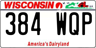 WI license plate 384WQP