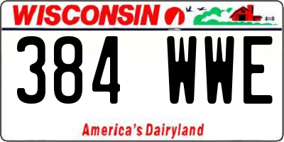 WI license plate 384WWE