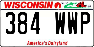 WI license plate 384WWP