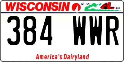 WI license plate 384WWR