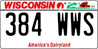 WI license plate 384WWS