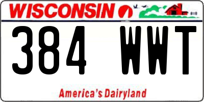 WI license plate 384WWT