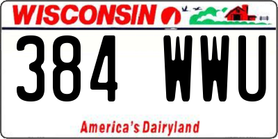WI license plate 384WWU