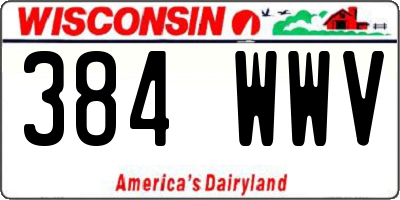 WI license plate 384WWV