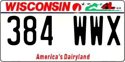 WI license plate 384WWX