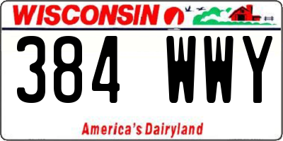 WI license plate 384WWY