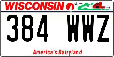 WI license plate 384WWZ