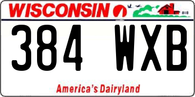 WI license plate 384WXB