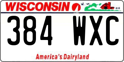WI license plate 384WXC