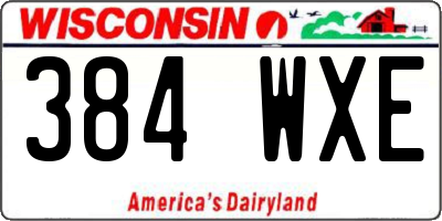 WI license plate 384WXE