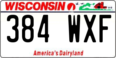 WI license plate 384WXF