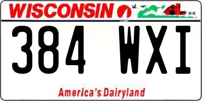 WI license plate 384WXI