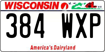 WI license plate 384WXP