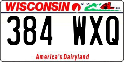 WI license plate 384WXQ