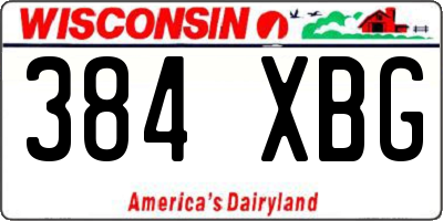 WI license plate 384XBG