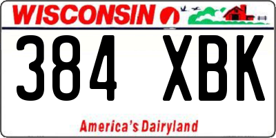 WI license plate 384XBK