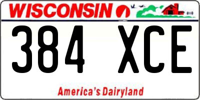 WI license plate 384XCE