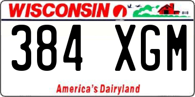 WI license plate 384XGM