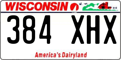 WI license plate 384XHX